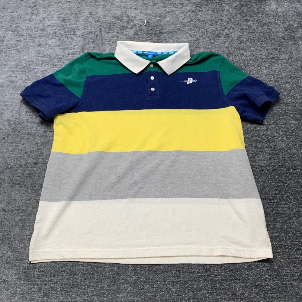 Prince Pickleball Polo Shirt Men XL Multicolor Colorblock Stretch Side Slit Golf